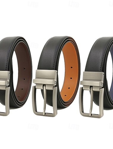  Homme Ceinture Réglable Cuir Véritable Chrome Streetwear Contemporain Loisir Couleur Unie Bleu Blanche Quotidien Affaires Formel Ceinture Taille