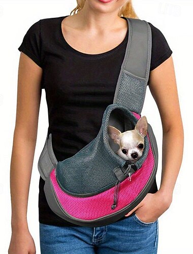  Μεταφορέας ιμάντα για σκύλους, αναπνεύσιμος φορητός μεταφορέας τσάντας ώμου για κατοικίδια με ρυθμιζόμενο αντιολισθητικό ιμάντα ώμου για μικρά σκυλιά, γάτες, κουτάβια