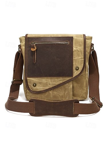  Férfi vászon messenger crossbody egyrészes táska – több zsebbel, állítható pánttal, nagy kapacitással, több színben kapható, ideális mindennapi használatra, ingázáshoz és utazáshoz