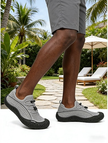  Herresko i kanvas med snøring, fleksible og pustende, stilige utendørssko for reiser, fritid og hverdagsbruk