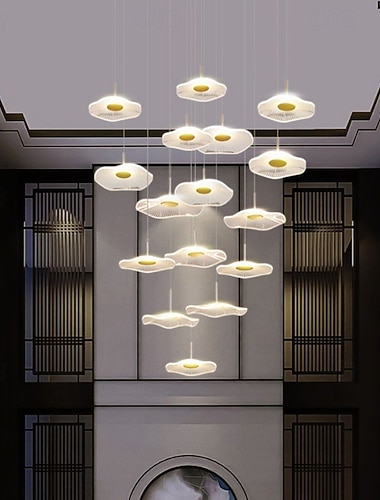  Moderne LED-Pendelleuchten aus Acryl, kompatibel mit Wohnzimmer, Esszimmer, Treppenhaus, Kronleuchter, Wohnaccessoires, Hängeleuchten, Pendelleuchten