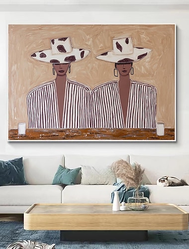 Originales Western-Cowgirl-Wandbild, großformatiges Leinwandbild einer gesichtslosen Frau, die elegante Dame trinkt Wein, Ölgemälde im übergroßen Format mit Rahmen, Wanddekoration