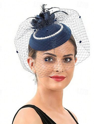 Fascinators Plume Filet Mariage Anniversaire ancien Mignon Avec Plume Perles Casque Couvre-chef