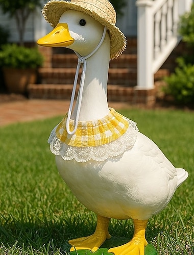  Roupa para ganso de jardim, ideal para estátua de ganso de 58 a 63 cm (23 a 25 polegadas), acessório decorativo para jardim na primavera e no verão. Apenas a roupa, o ganso não está incluído.