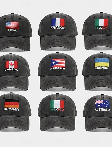  Fußball-Sommer-Weltmeisterschaft 2026: Schwarze Baseballkappe mit gesticktem Flaggenmotiv, Unisex-Sonnenhut – ein unverzichtbares Accessoire für Fußballveranstaltungen und perfekt für Fußballfans.