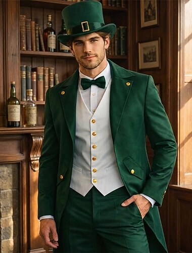  Retro vintage Punk & Gothic Middeleeuws Jas Broeken Cosplay kostuum Ebenezer Scrooge Dickens Vampieren Elf Heer Kostuum Voor heren Stoompunk Kerstmis Carnaval Feest / Uitgaan Volwassenen Jas Blouse