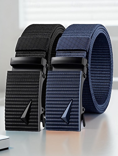  Herren Gürtel Automatische Schnalle Nylon Streetwear Zeitgenössisch Freizeit Einfarbig Schwarz Marineblau Täglich Outdoor Formell Taillengürtel