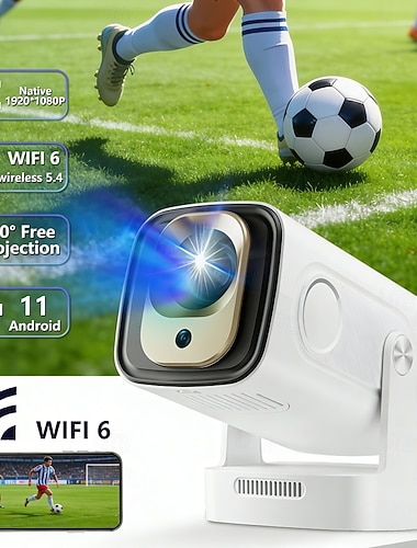  hy260 pro bærbar projektor android 11 2.4g/5g wifi6 allwinner h713 firekjerners prosessor egnet for hjemmekino utendørs projektor bakgårdsprojeksjon utendørs filmkveld moderne projeksjon moteriktig