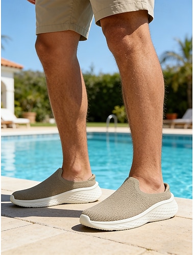  Slip-on mesh-sneakers for menn – ideelle for feriesteder, avslapning ved bassengkanten og sommerferier