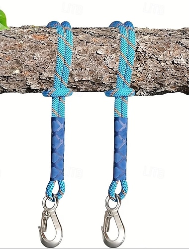  2 st rostfritt stål kraftigt krokringsgungrep, campinghängmattrep, utomhusgungrep för yoga, slitstarkt nylonmaterial, lämplig för utomhushängmattor, trädgungor, uteplatsstolar