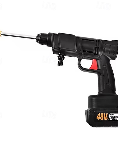  idropulitrice a batteria, idropulitrice portatile da 48 V con batteria ricaricabile &caricabatteria, idropulitrice portatile ad alta pressione per autolavaggio, giardino, patio, recinzione, terrazza,
