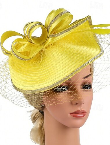  fascinators polyester Bryllup Bursdag Årgang søt stil Retro Rød Med Tyll Hodeplagg Hodeplagg