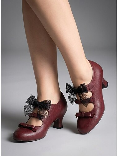  Dámské viktoriánské lodičky Mary Janes - elegantní edvardovské retro lodičky s trojitými mašlemi a krajkovou stuhou pro vintage svatby, čajové dýchánky &dobové kostýmy