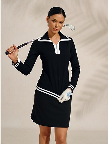  Mulheres Saia de golfe Preto Manga Longa Blusas Roupas femininas de golfe, roupas, roupas, roupas