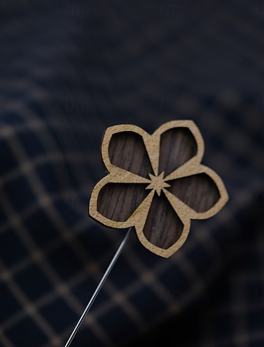  Herren 1 Stück Manschettenknöpfe Holz Broschen Lässig Täglich Elegant Vintage Braun