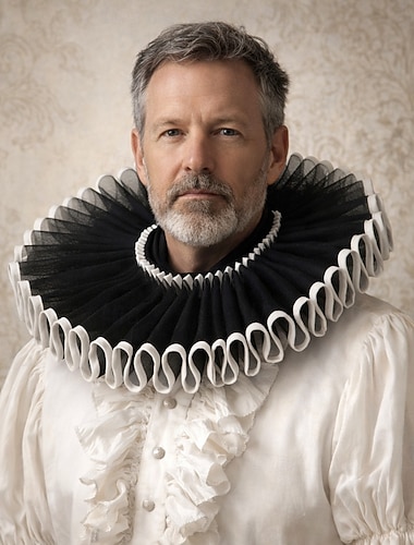  Rococo Victorienne Renaissance Col à volants élisabéthain Noble Déguisement Unisexe Halloween Carnaval Performance LARP Foire de la Renaissance Adulte Collier Toutes saisons