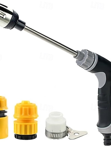  pistola a spruzzo ad alta pressione per tubo da giardino, ugello regolabile per idropulitrice con connettori per lavaggio auto, patio, pulizia marciapiedi, spruzzatore per irrigazione ad alta