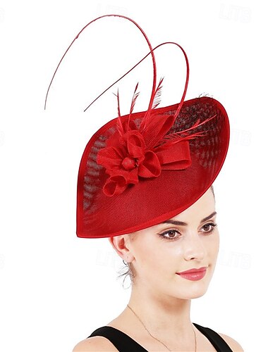 fascinators sinamay Häät Syntymäpäivä Vintage söpö tyyli Retro Kanssa Kukkakuvio Päähine Päähineet