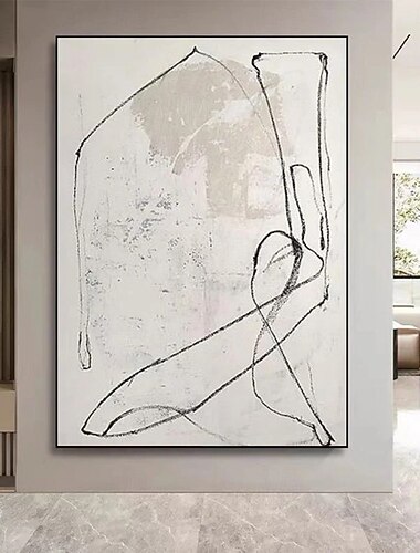  Handgemaltes Ölgemälde auf Leinwand, moderne minimalistische, abstrakte Textur, Wanddekoration für Wohnzimmer, gerahmt/gerollt, ungespannt.