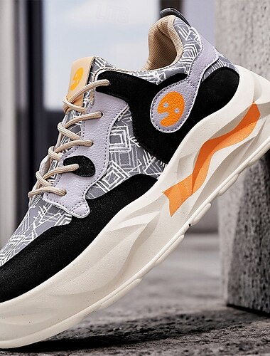  Tênis masculino colorido e estiloso com sola robusta, leve e moderno, confortável para passeios casuais, streetwear e viagens.