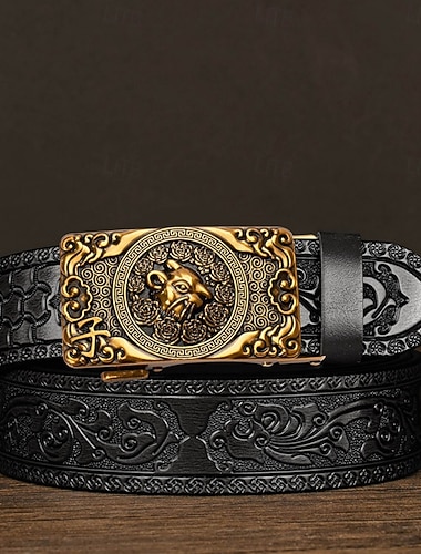  Herren Gürtel Automatische Schnalle Leder Chrom Vintage Traditionell Freizeit Mit Tiermuster A01 A02 Lässig Täglich Geschäft Taillengürtel