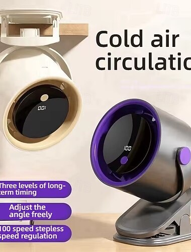  4-i-1 bærbar bordvifte med LED-skjerm magnetisk svevemotor oppladbar stille vifte for hjemmekontor