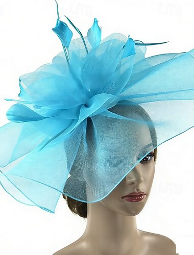  fascinators Veer Netto Bruiloft Verjaardag Elegant Vintage leuke Style Met Veer Tule Helm Hoofddeksels