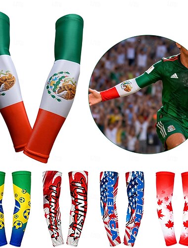  Ärmelstulpen für das globale Fußballspiel USA-Kanada-Mexiko im Sommer 2026, 1 Paar Sonnenschutz-Ärmelstulpen für Fans, ideal zum Anfeuern im Stadion, zum Schutz vor der Sonne und für stylische