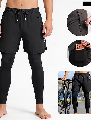  WOSAWE Męskie Spodnie rowerowe Spodnie na rower Spodenki rowerowe MTB Rower Rajstopy Doły Sport Odporność na wiatr Wkładka 3D Szybkie wysychanie Wysoka elastyczność Czarny Szary Odzież Odzież rowerowa