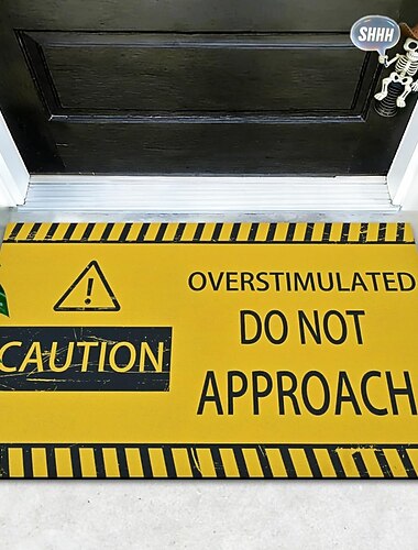  divertente zerbino da esterno attenzione divertente zerbino di benvenuto per la porta d'ingresso esterno zerbino lavabile antiscivolo, giallo zerbino a basso profilo per ingresso ufficio, regalo