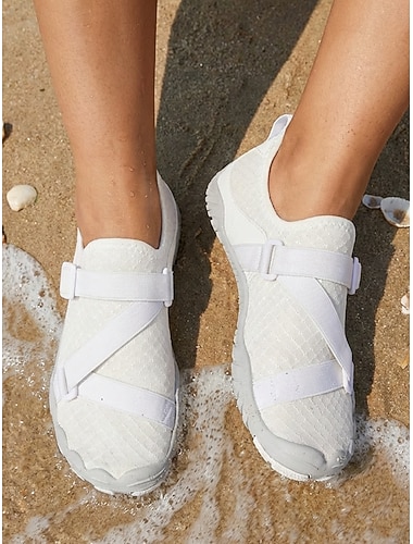 Chaussures aquatiques blanches imperméables pour femmes, à séchage rapide, respirantes et légères, idéales pour la randonnée, la plage, le surf, les rivières et les sentiers.