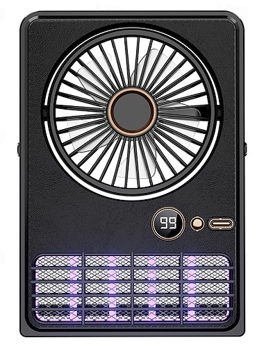  Tragbarer Tischventilator mit Akku, Mückenbekämpfung, starkem Luftstrom, extrem leisem Design, 90° neigbar, klappbar, 5 Geschwindigkeitsstufen, USB-C-Ladeanschluss – ideal für Büro, Schlafzimmer und
