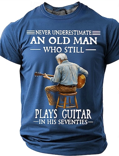  Pánské Starý muž Legrační slang Tričko Krátký rukáv tričko 3D tisk Tričkový Košile Módní Denní Denní ulice Vodní modrá Světle modrá Grapefruitový vřes Léto Jaro Oblečení S M L XL XXL XXXL 4XL