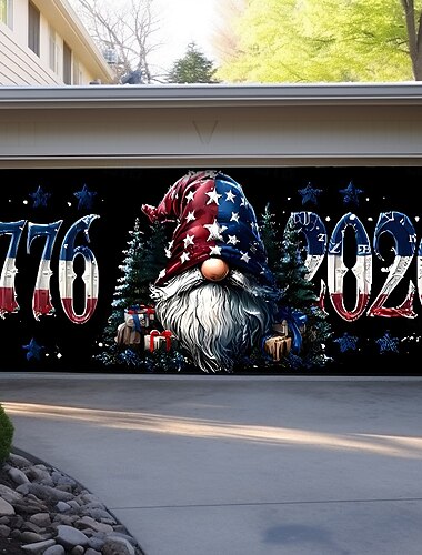  4 luglio 2026 250° Memorial Day Anniversario 1776 2026 Statua della Libertà Bandiera Americana Banners Porta Garage Decorazione Patriottica Esterno Decorazione della Casa Giornata dell'Indipendenza