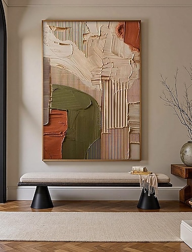  Grande peinture abstraite originale texturée au couteau à palette, peinture à l'huile sur toile, grande œuvre d'art murale pour salon moderne