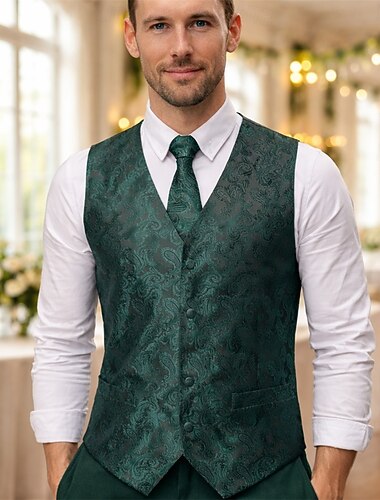  Rétro Vintage Rococo Gilet Manches longues Déguisement Homme Mascarade Soirée & Fête Adulte Cravate Gilet