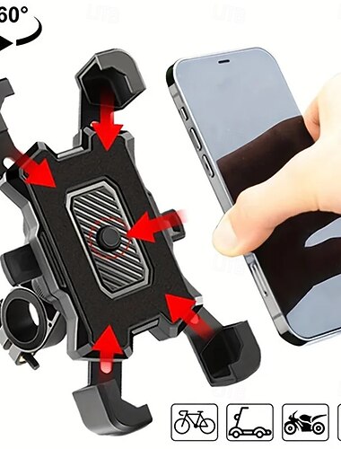  360 Grad drehbarer, rutschfester Handyhalter für Fahrräder, E-Bikes, Mountainbikes, Motorräder und mehr