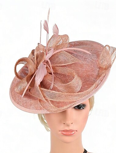  قطع زينة الرأس سيناماي زفاف عيد ميلاد عتيق لطيف رجعي مع عقدة قماش رقيق شفاف خوذة أغطية الرأس