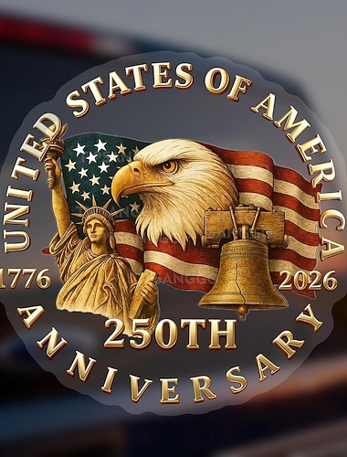  Patriotischer Autoaufkleber zum 250. Jahrestag der USA: Adler mit Freiheitsstatue, Vinylaufkleber für Auto, LKW, SUV, Laptop – 1776–2026 – Autoaufkleber zum 250. Unabhängigkeitstag der USA