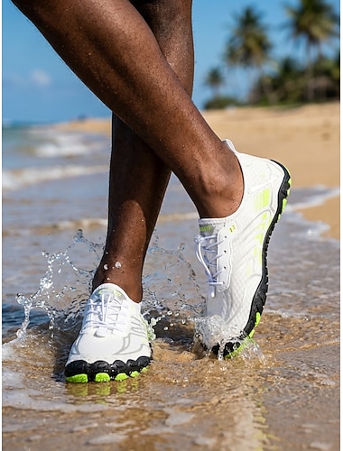  Chaussures aquatiques blanches pour hommes, à séchage rapide, légères et respirantes, antidérapantes, idéales pour les activités nautiques, la natation, les promenades sur la plage, la randonnée en rivière, le kayak et les aventures en plein air.