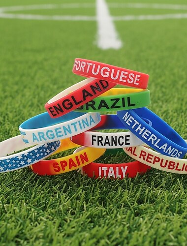  Verdensfotballkamp 2026 armbånd Fotball Patriotisk Barne Voksne Unisex Fest Kamp Fotballarrangement Kle deg opp