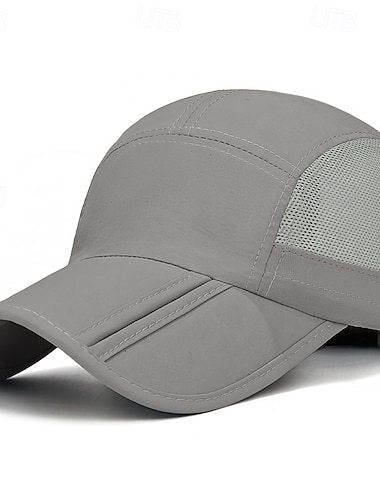  Boné de Baseball Boné de Corrida Chapéu de Sol Unisexo Larga Boné de Corrida Cor Sólida Proteção Solar A Prova de Vento Dissipação de calor para Tênis Basebal Corrida Verão Primavera Cinzento Escuro