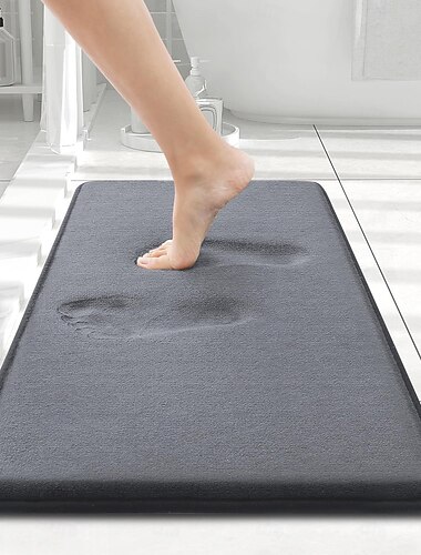  Badematte aus Memory-Schaum, extra weiche und saugfähige Badematten, rutschfester, waschbarer Teppich für Boden, Dusche und Badewanne