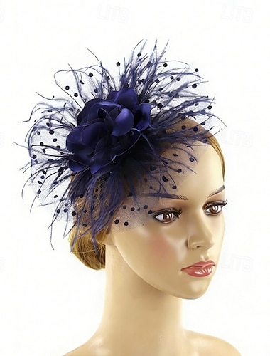  Fascinators Plume Mariage Anniversaire ancien Mignon Rétro Avec Plume Casque Couvre-chef