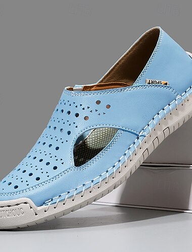  scarpe estive slip-on da uomo azzurre, traspiranti e comode, ideali per i resort all'aperto e i viaggi di piacere