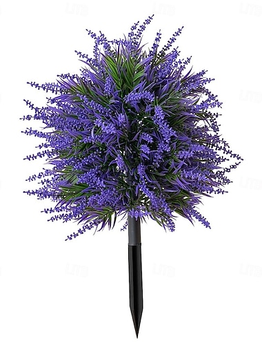 20 Zoll lange künstliche Blumenstecker, lavendelfarbene Gartenstecker für den Außenbereich &Rasen, farbechtes, strapazierfähiges Plastik, Dekoration für jede Jahreszeit