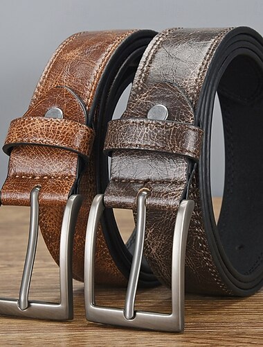  Herren Gürtel Verstellbar Chrom PU-Leder Vintage Streetwear Zeitgenössisch Freizeit Einfarbig Blau Schwarz Täglich Geschäft Formell Taillengürtel