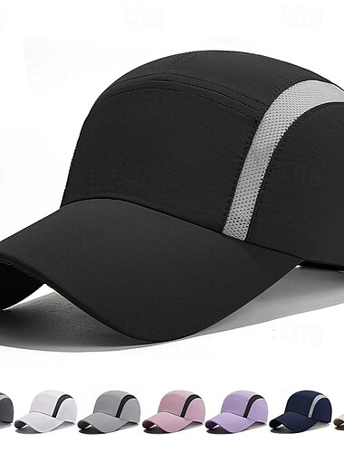  Boné de Baseball Boné de Corrida Chapéu de Sol Unisexo Larga Boné de Corrida Cor Sólida Proteção Solar A Prova de Vento Dissipação de calor para Tênis Basebal Ciclismo Verão Primavera Outono Cinzento