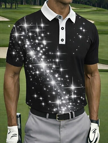  Ανδρικά Γαλαξίας Γκολφ Μπλουζάκια πόλο Κοντομάνικο Μπλουζάκια πόλο Πουκάμισα με γιακά Καθημερινό Ένδυση γυμναστικής και άθλησης Κουμπιά Καλοκαίρι Άνοιξη Θαλασσί Μαύρο Βυσσινί
