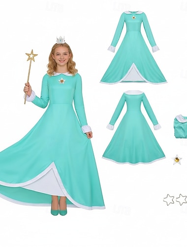  Prinsesse Anime Kjoler Cosplay kostyme Videospill kostymer Fest Ytelse Kjole Mer Tilbehør Til Jente Voksne